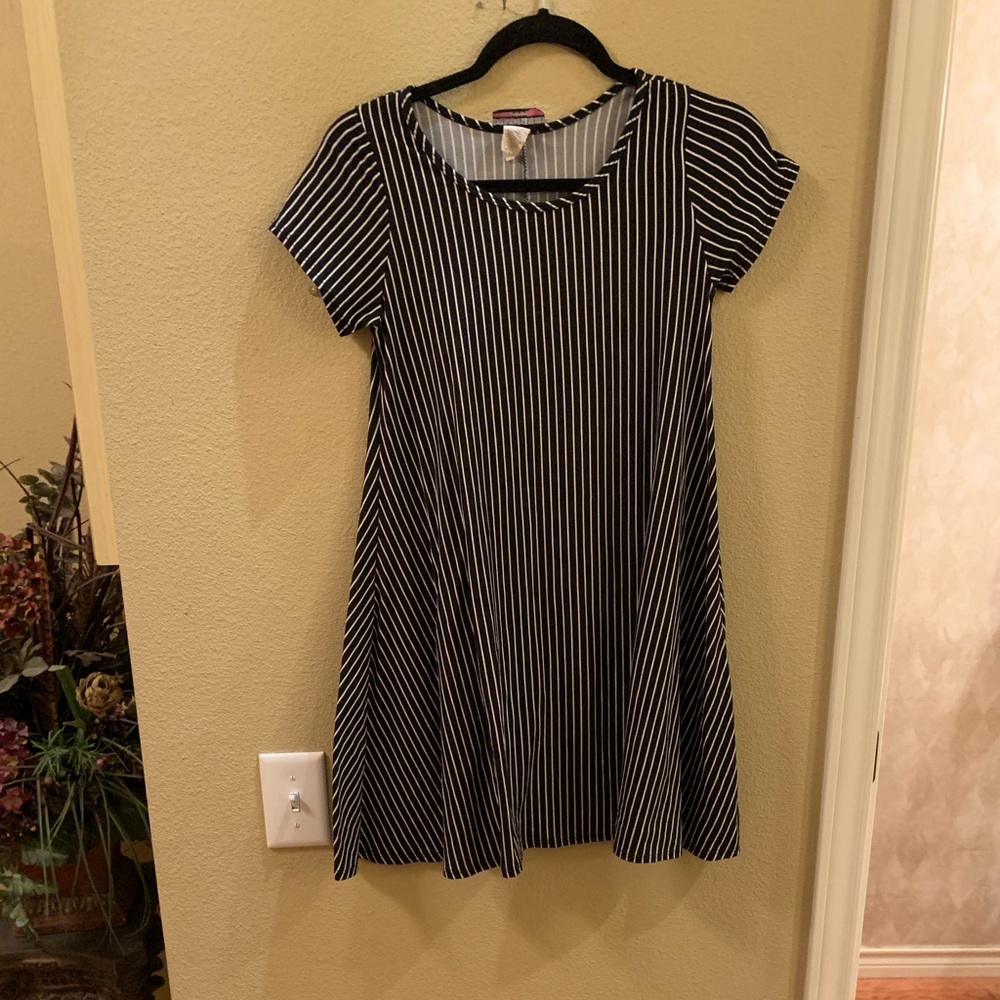 Black/ white striped dress